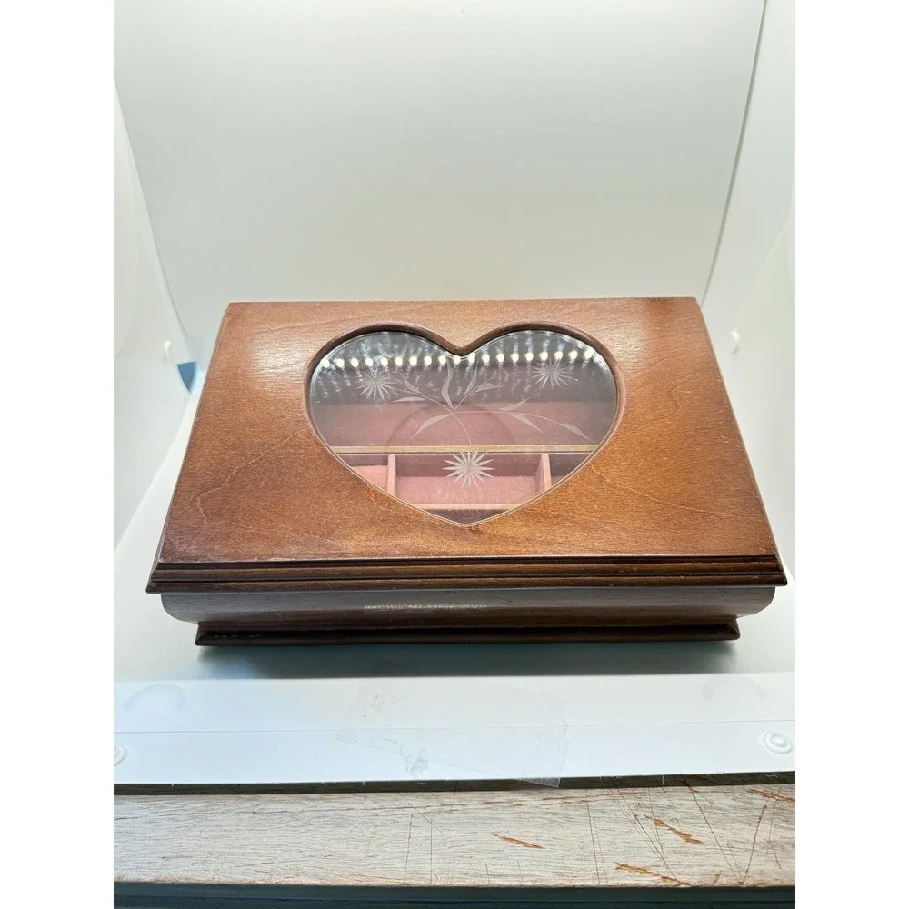 Vintage Mele Heart Jewelry Box 90s Y2K Cottagecore Coquette Keepsake, Floral